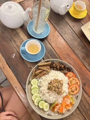 vegan pork 8/10 (a little dry)  at Sacred Lotus Cafe in Phnom Penh