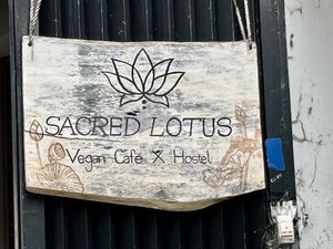 Sign  at Sacred Lotus Cafe in Phnom Penh