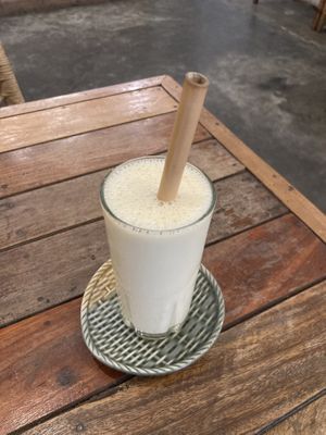 Pineapple coconut smoothie  at Sacred Lotus Cafe in Phnom Penh