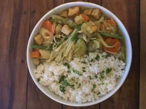 Green curry at Sacred Lotus Cafe in Phnom Penh