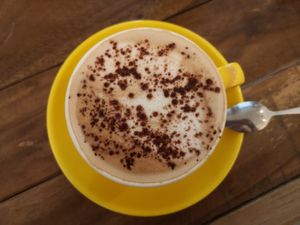 Cappuccino at Sacred Lotus Cafe in Phnom Penh