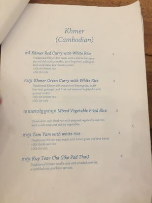 Khmer Menu Feb.2020 at Sacred Lotus Cafe in Phnom Penh