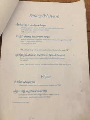Western Food and Pizza Menu Feb.2020 at Sacred Lotus Cafe in Phnom Penh