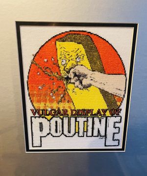 Best art in the entire place  at Vulgar Display of Poutine in Littleton