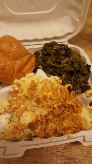 Shepherd's Pie and Collard Greens at NuVegan in Washington