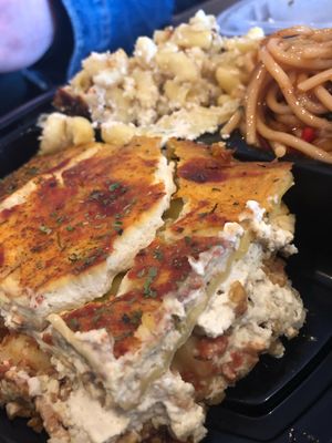 Lasagne, mac&cheese, and Asian noodles at NuVegan in Washington