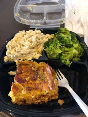 Lasagna, mac n cheese, broccoli. so good!!  at NuVegan in Washington