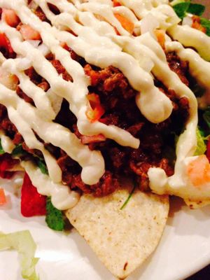 Soy crumble beef taco salad at NuVegan in Washington