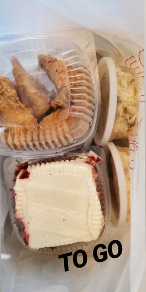 Drummies, Mac and cheese, red velvet cake at NuVegan in Washington