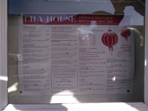 Menu at Lily House Thai & Chinese in Kenmare