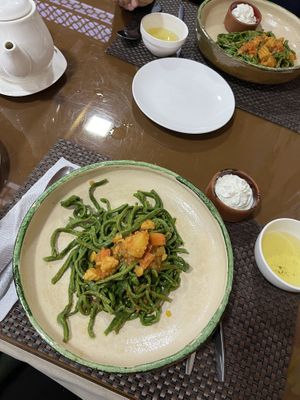 Vegetarian Shivit Oshi ( I think there is egg in the noodles)  at Terrassa in Khiva