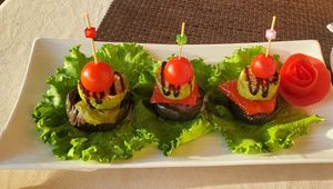 Eggplants salad (very good) at Terrassa in Khiva