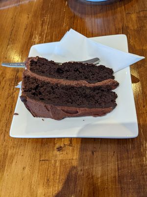 Chocolate cake at Olive Branch in Alnwick