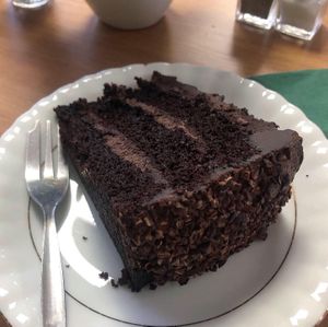 Chocolate fudge cake at The Vegan Cafe in Bath