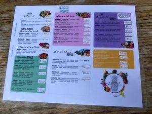 Vegan menu at Tropical Kitchen Cabo in Cabo San Lucas