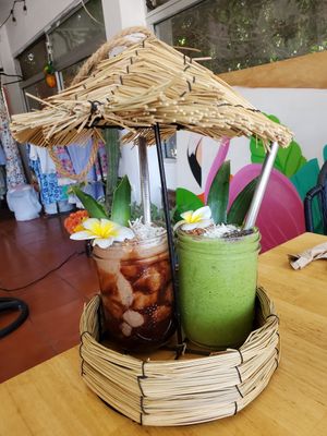 Delicious and adorable smoothies!! at Tropical Kitchen Cabo in Cabo San Lucas