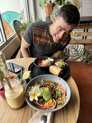 Chilaquiles and burrito  at Tropical Kitchen Cabo in Cabo San Lucas