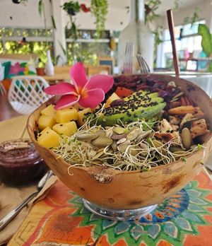 Macro Salad with Hibiscus Chutney Dressing at Tropical Kitchen Cabo in Cabo San Lucas