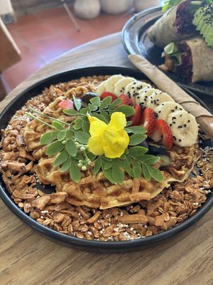 Vegan waffles   at Tropical Kitchen Cabo in Cabo San Lucas