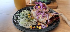 Vegan burrito at Tropical Kitchen Cabo in Cabo San Lucas