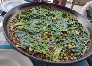 Vegan Fideuá Green Veg at Xiringuito Escribà in Barcelona