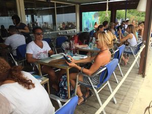 Beach front  at Xiringuito Escribà in Barcelona
