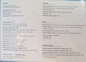 Menu 1 at Xiringuito Escribà in Barcelona