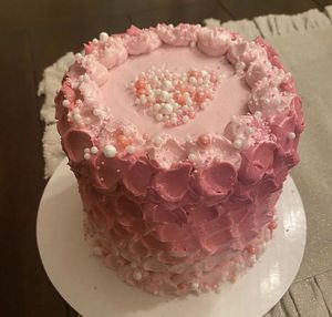 Valentine’s Day cake at Olivier's in Tracy