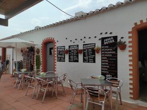 Outside at Barril Beach Cafe in Faro