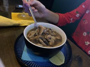 Crema de champiñones  at El Mesón De Las Ranas in Taxco