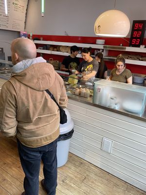 Staff making the burritos  at Dolores in Berlin