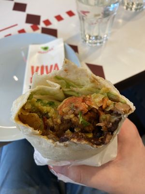 Vegan Lover burrito (with chipotle mayo swapped for mild tomato salsa)  at Dolores in Berlin