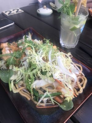 Udon Noodles with fried tofu  at Nam Y in Berlin