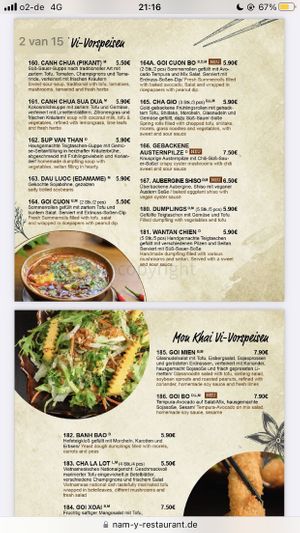 Menu 1  at Nam Y in Berlin