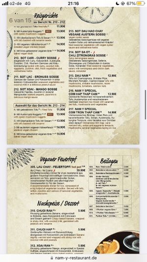 Menu 3  at Nam Y in Berlin