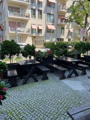 A lot of seats outside at Nam Y in Berlin