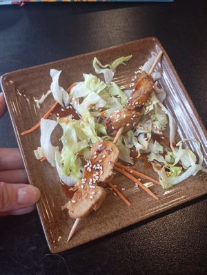 "Yakitori Chay" (vegan chicken skewer with Unagi-Sauce) at Nam Y in Berlin