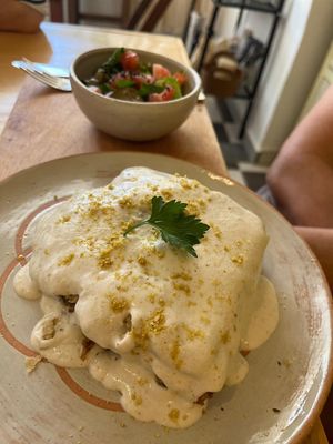 Lasagna de Lentejas con crema de macadamia. Masa de harina de Sarraceno   at Eco Tienda Café in Asuncion
