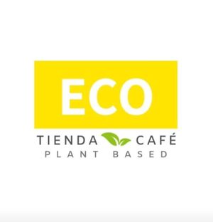 Logo de la Eco Tienda Café. El color característico es amarillo, por eso la puerta está pintando en amarillo! Yellow is the color ❤️  at Eco Tienda Café in Asuncion
