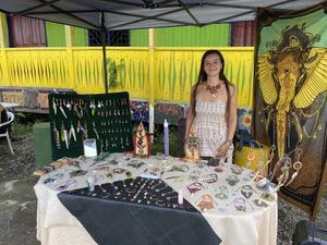 Local jewelry   at Farmers' Market in Puerto Viejo De Talamanca