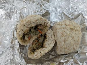 Vegan steamed buns at Corner 11 Bowl and Wrap in Cleveland