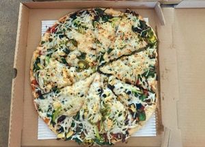 My-Chosen Pizza Vegan Hungry Hippy with Daiya cheese at My Chosen Pizza in Victoria