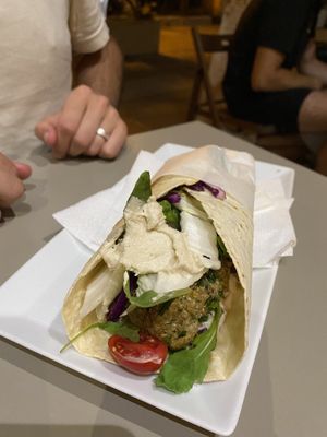 Quinoa ‘burger’ actually a wrap at Umami in Crete