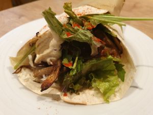 Mushroom gyros at Umami in Crete