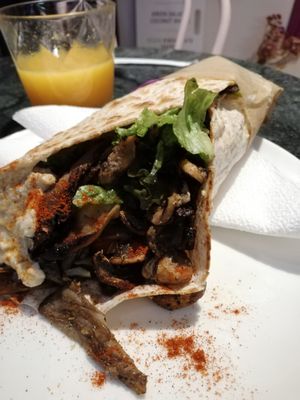 Mushrooms gyros at Umami in Crete