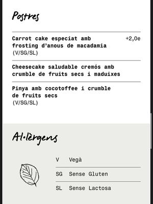 Postres y leyenda de la carta at The Loft in Terrassa