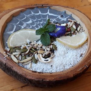Lemon cheesecake smoothie bowl at Free Bird Cafe in Chiang Mai