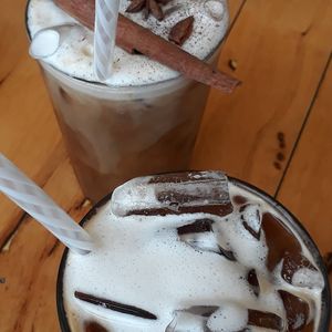 Iced lattes at Free Bird Cafe in Chiang Mai