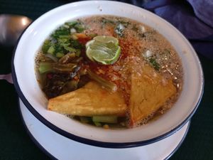 Shan kao soi at Free Bird Cafe in Chiang Mai