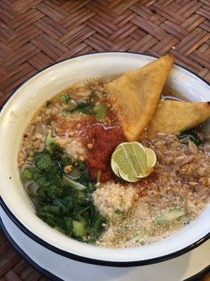 Shan noodle soup  at Free Bird Cafe in Chiang Mai